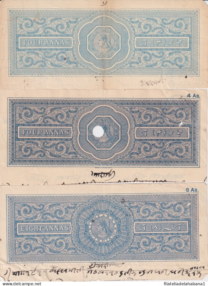 F-EX15131 INDIA FEUDATARY STATE REVENUE CUT PAPER DIFFERENT QUEEN VICTORIA.  - Autres & Non Classés