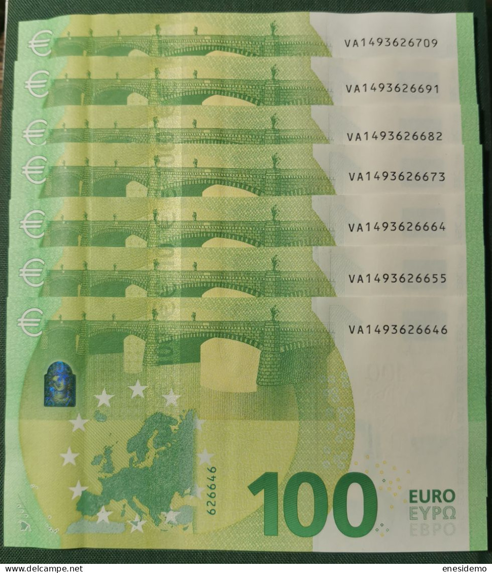 100 EURO SPAIN 2019  DRAGHI V002C2 VA SC UNCIRCULATED  PERFECT - 100 Euro