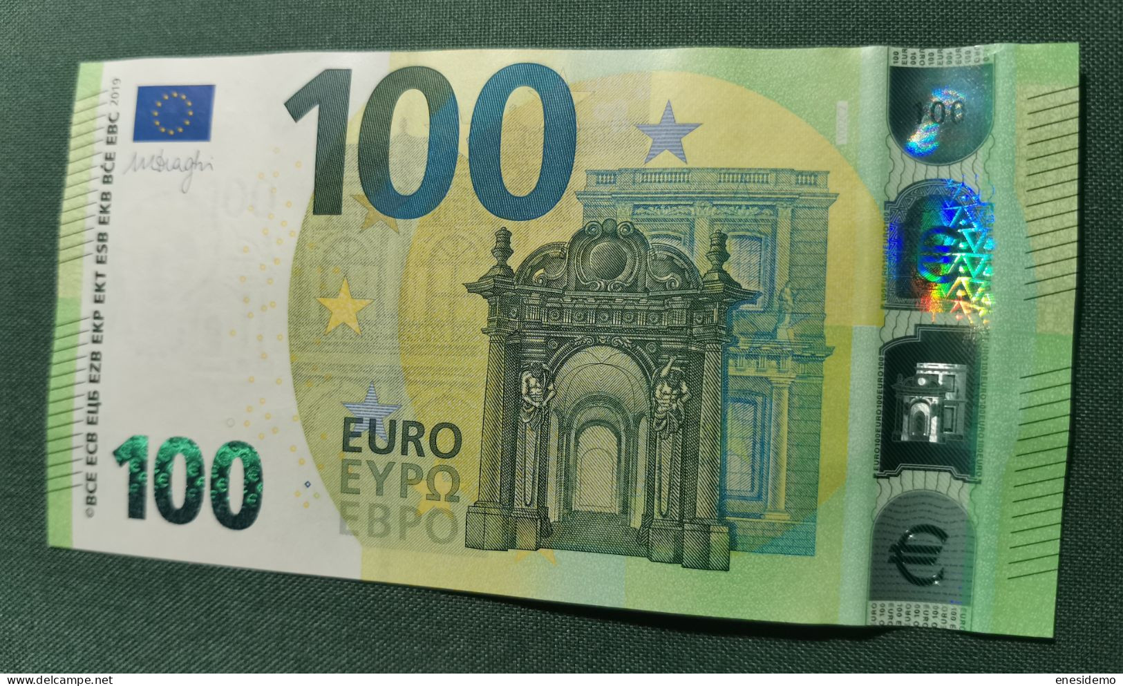 100 EURO SPAIN 2019  DRAGHI V002C2 VA SC UNCIRCULATED  PERFECT