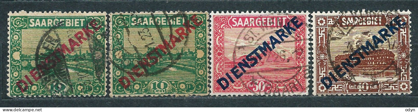 Saargebiet Dienstmarken 1922, Complete Set MiNr 1-11 - Unused MH * + 4 Stamps Used - Service