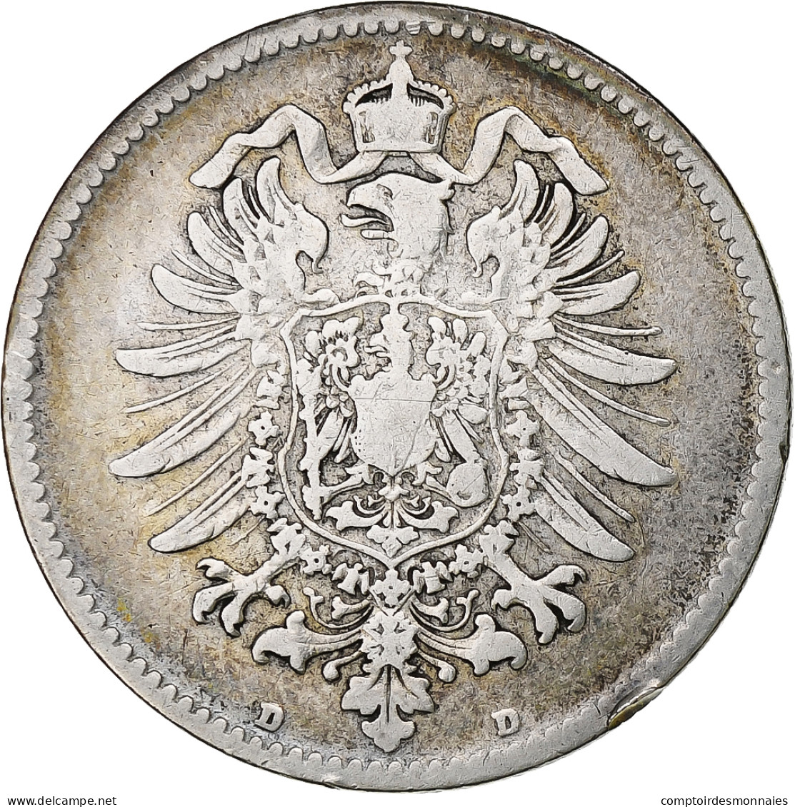 Allemagne, Empire, Guillaume Ier, 1 Mark, 1876 D, KM 7 - 1 Mark