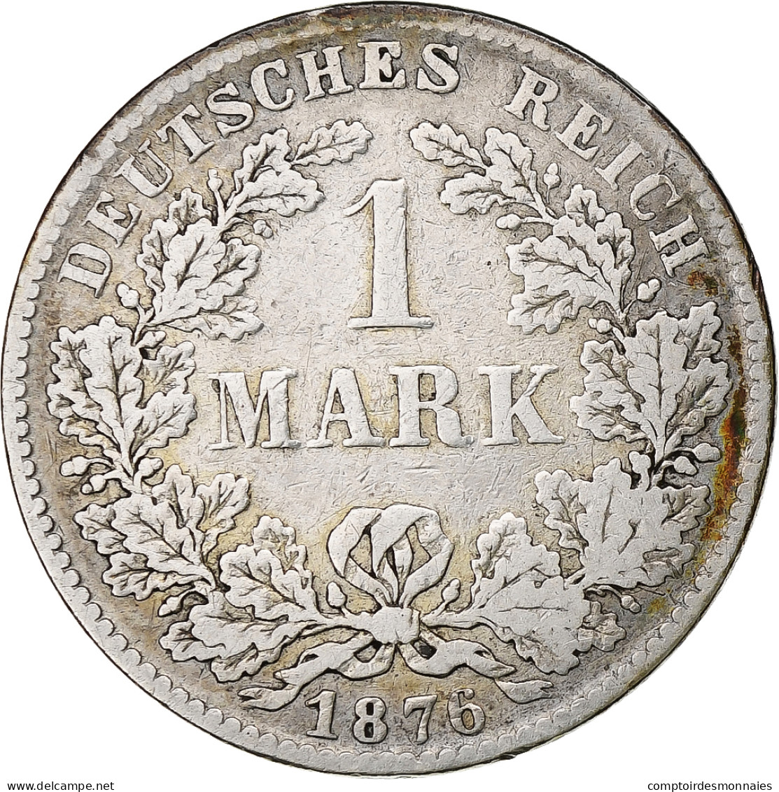 Allemagne, Empire, Guillaume Ier, 1 Mark, 1876 D, KM 7 - 1 Mark