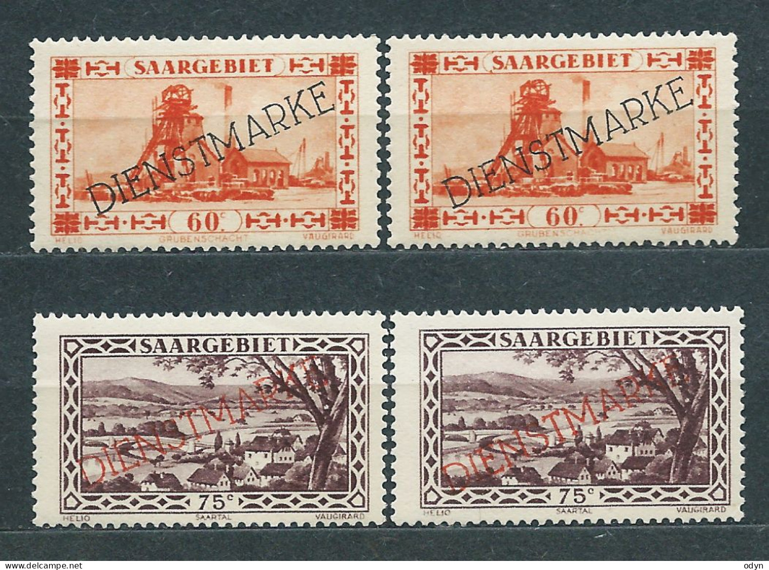 Saargebiet Dienstmarken 1929/1934, Lot Of 4 Stamps MiNr 29-30 - Unused MNH ** - Oficiales