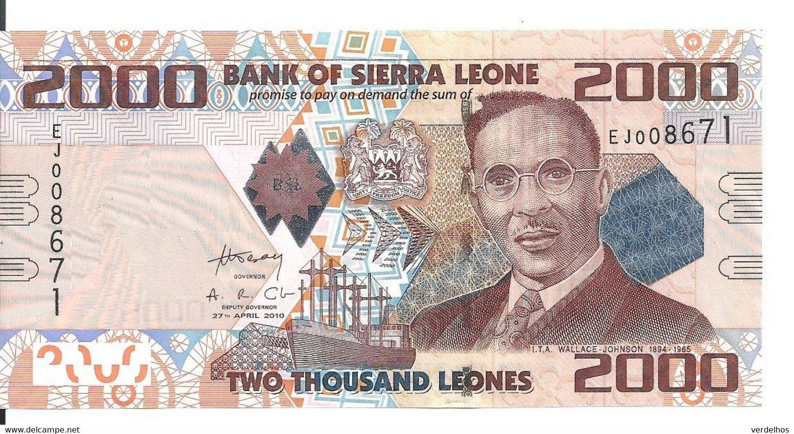 SIERRA LEONE 2000 LEONES 2010 UNC P 31 - Sierra Leona