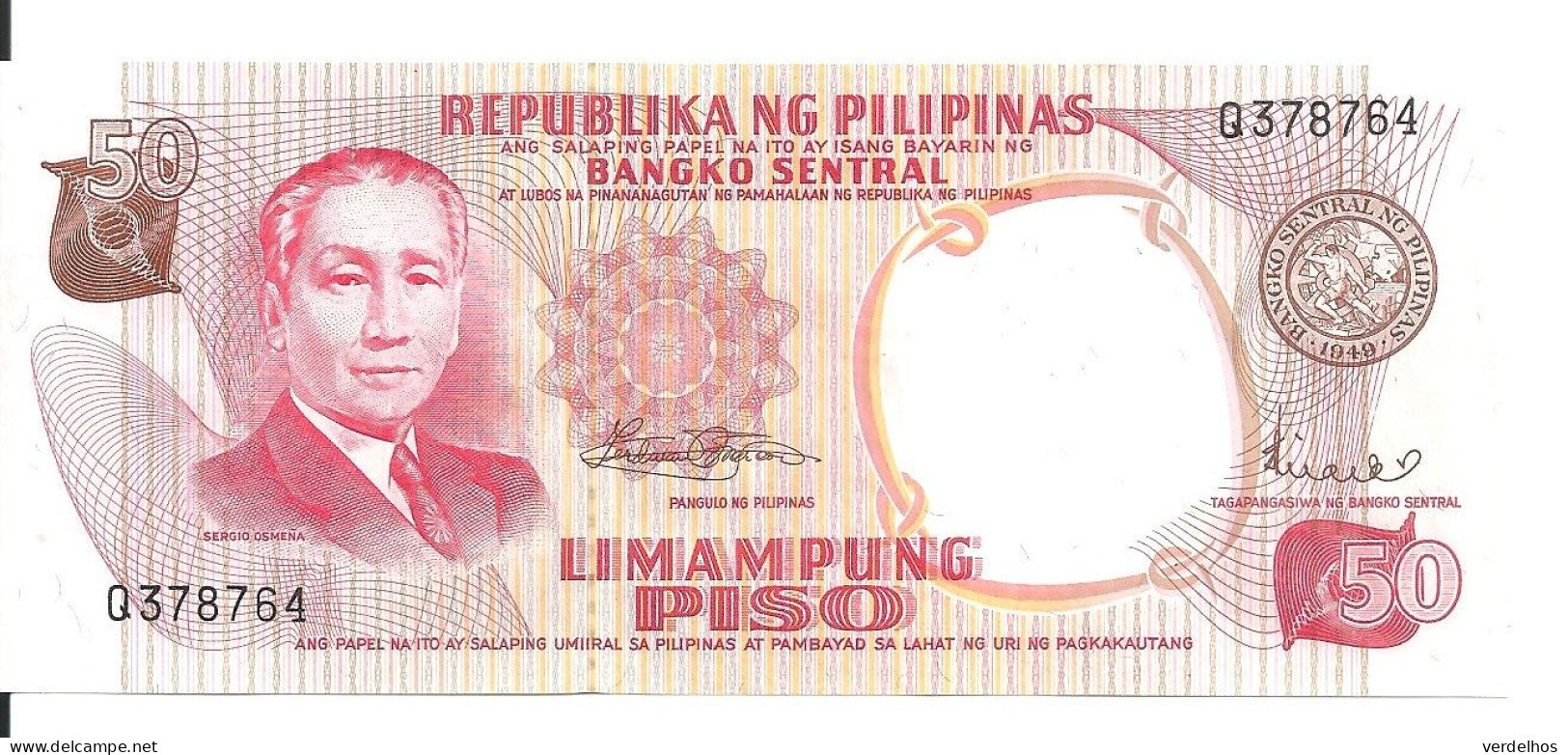 PHILIPPINES 50 PISO ND1969 UNC P 146 B - Filippijnen