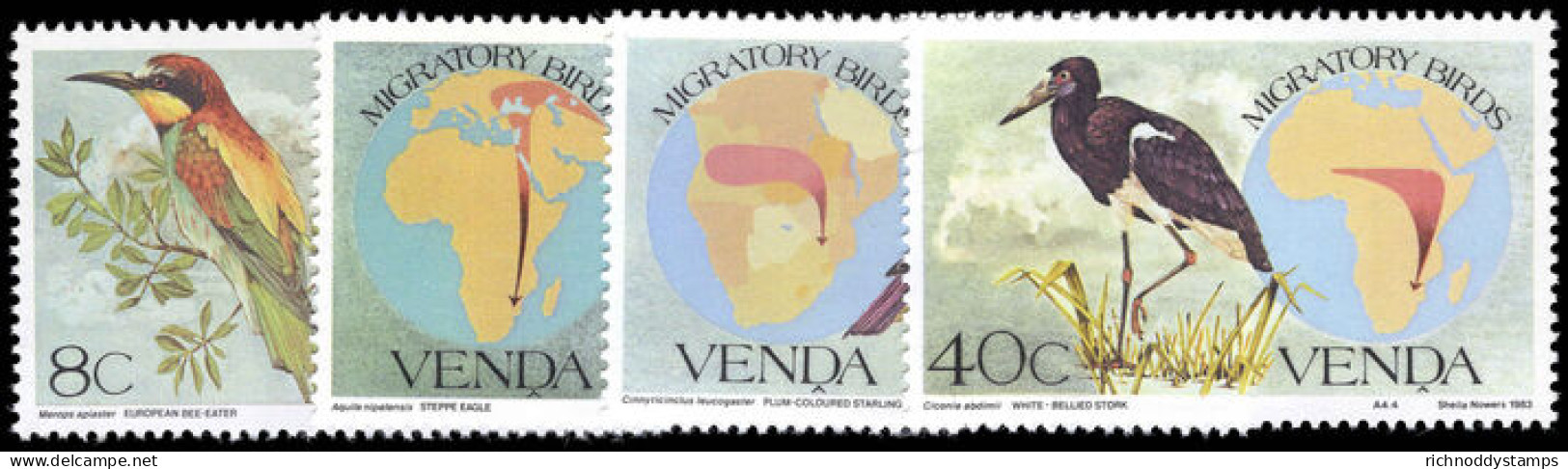 Venda 1983 Migratory Birds (1st Series) Unmounted Mint. - Venda