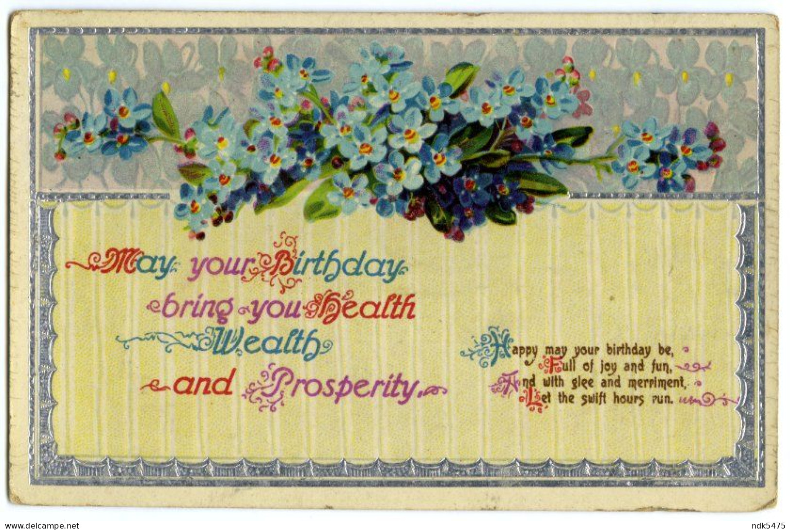 MAY YOUR BIRTHDAY - FLOWERS (EMBOSSED) / DUNHOLME RUBBER STAMP / ASHLIN FARM (DANBY) - Geburtstag