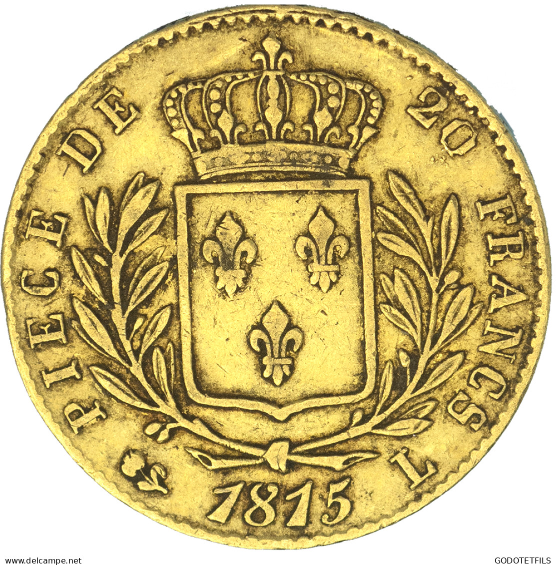 Louis XVIII-20 Francs 1815 Bayonne - 20 Francs (gold)