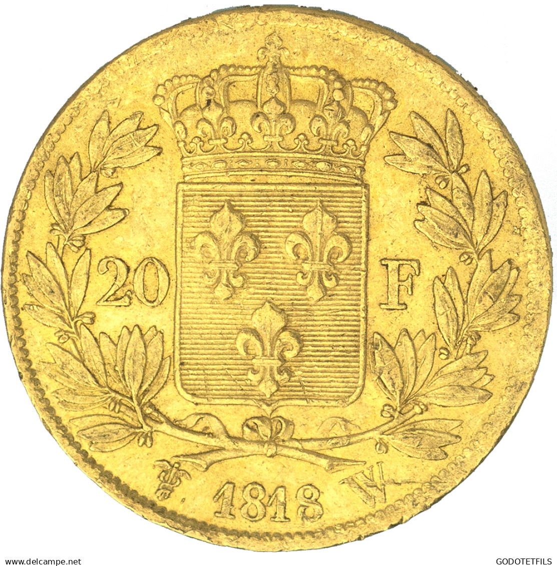 Louis XVIII-20 Francs 1818 Lille - 20 Francs (gold)