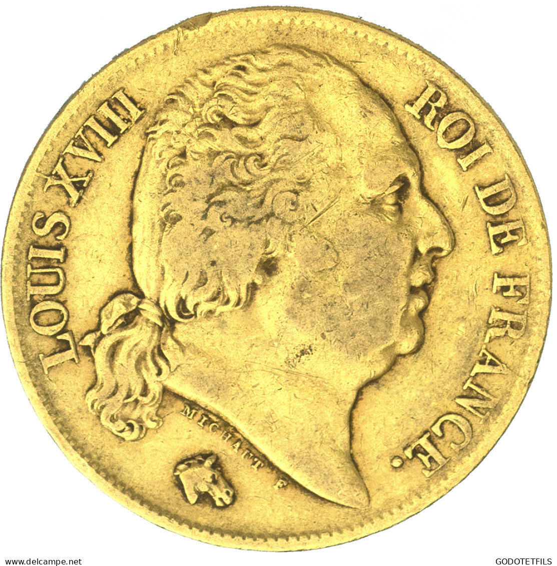 Louis XVIII-20 Francs 1818 Lille - 20 Francs (gold)