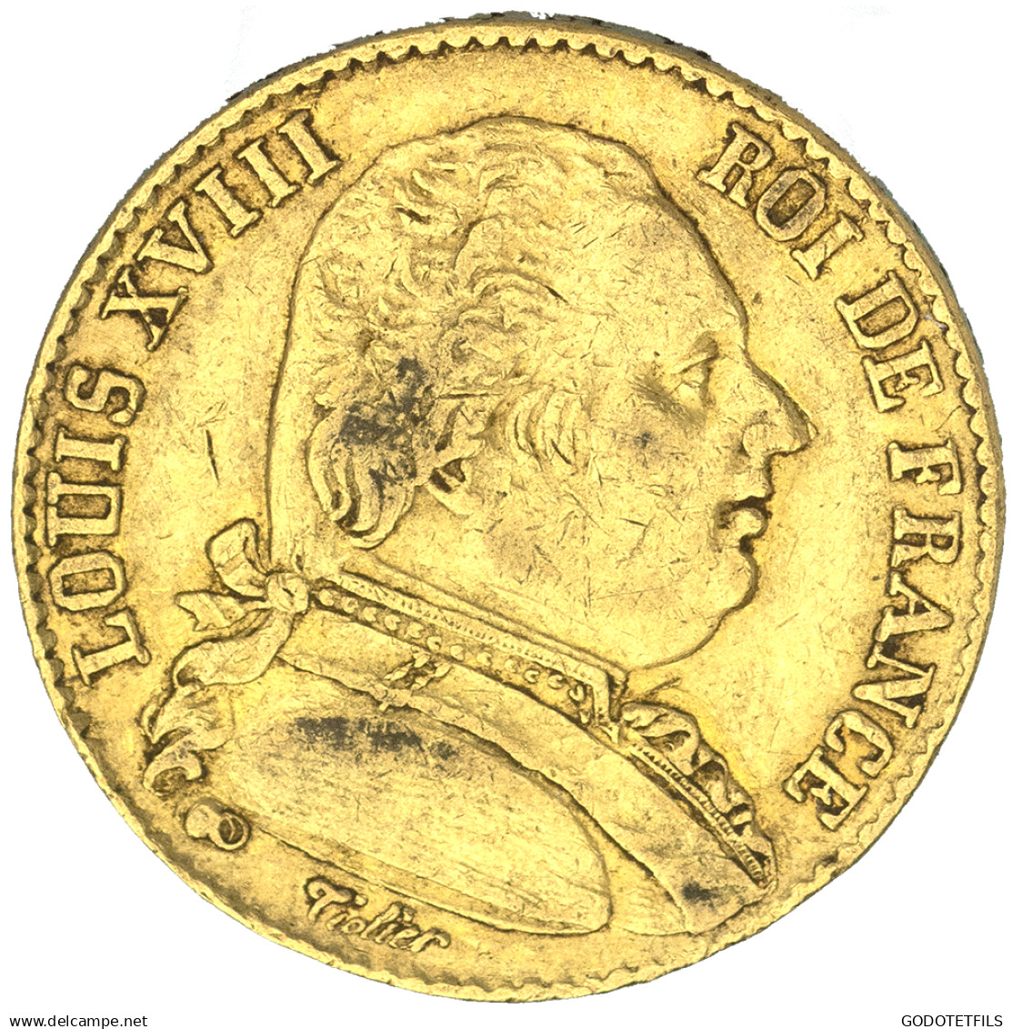 Louis XVIII-20 Francs 1814 Perpignan - 20 Francs (or)