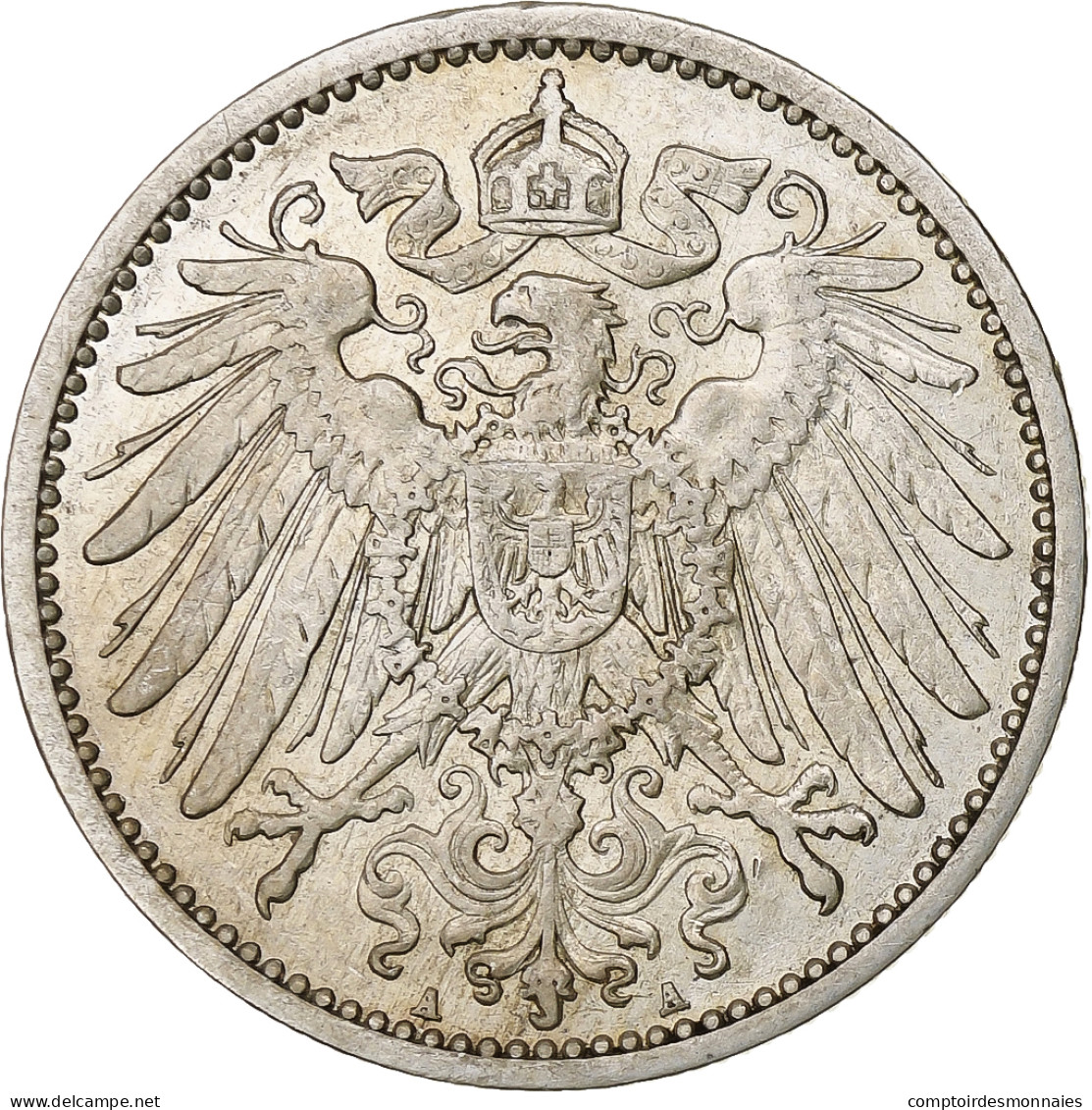 Empire Allemand, Wilhelm II, Mark, 1910, Berlin, Argent, TTB+, KM:14 - 1 Mark