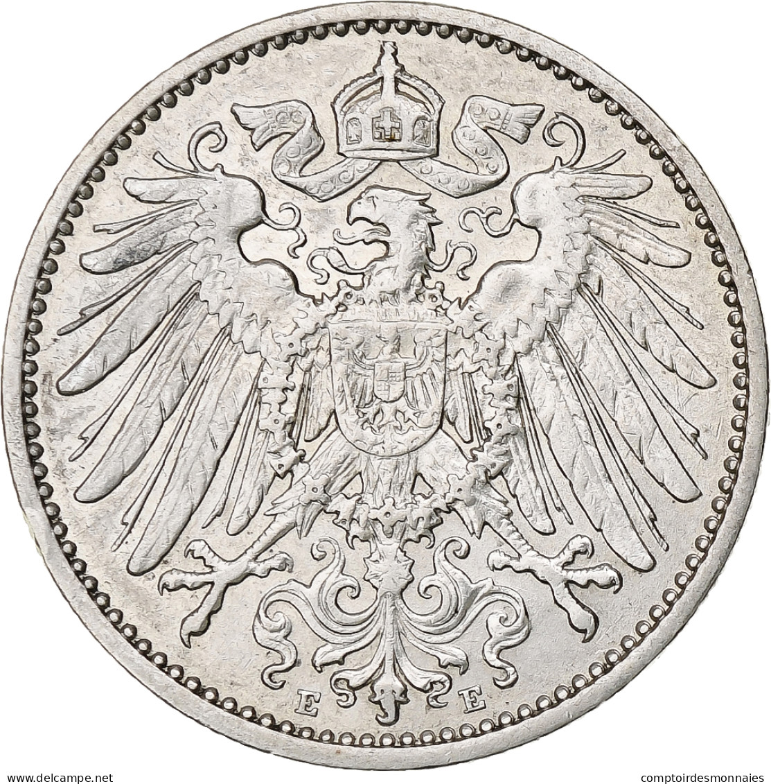 Empire Allemand, Wilhelm II, Mark, 1910, Muldenhütten, Argent, TTB+, KM:14 - 1 Mark