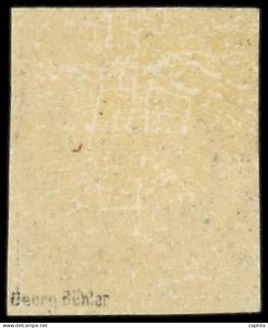 * FRANCE - Poste - 3, Signé Bühler, Léger Pli Au Dos: 20c. Noir Sur Jaune - 1849-1850 Cérès