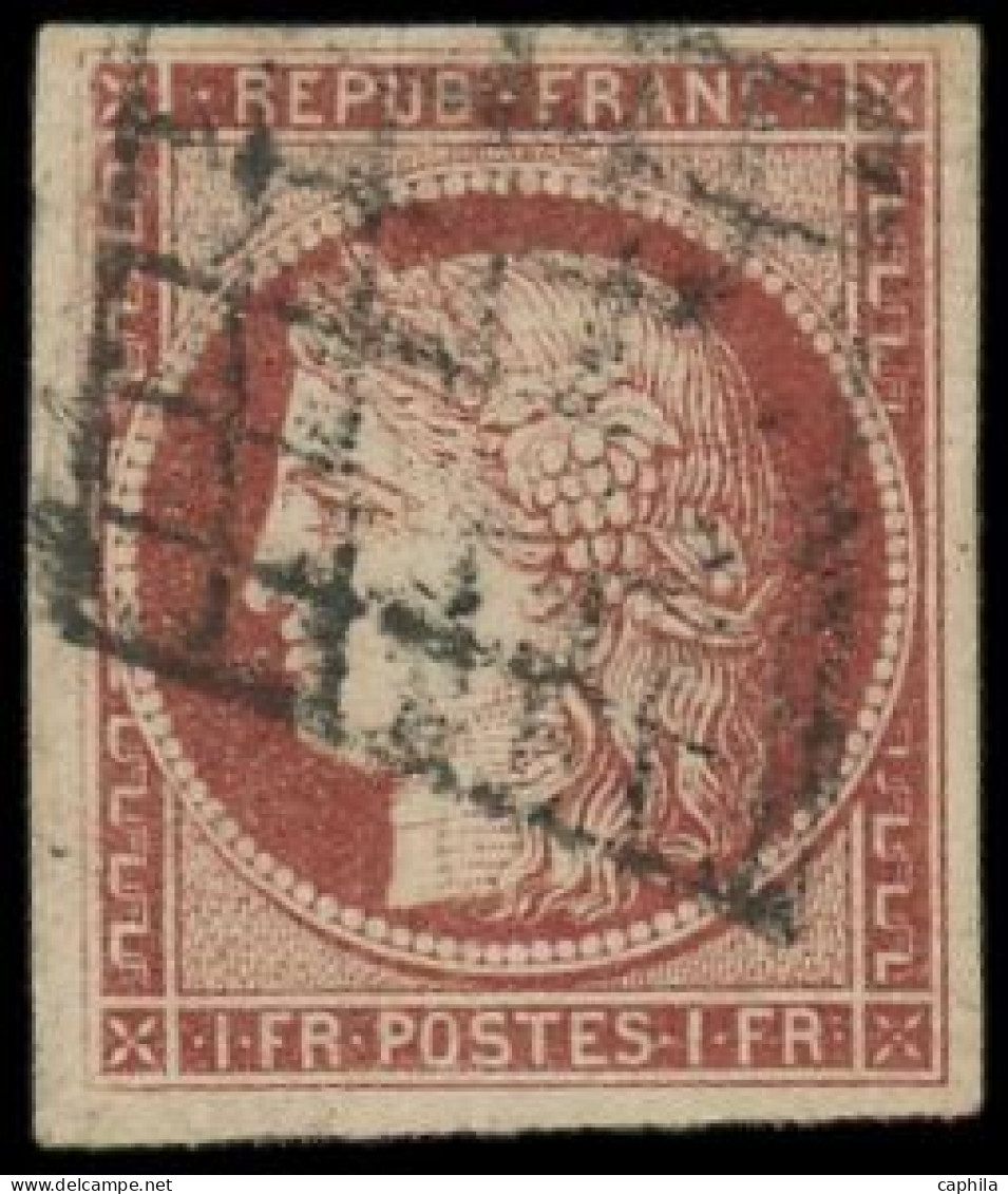 O FRANCE - Poste - 6B, Signé Scheller, Belles Marges: 1f. Carmin-brun - 1849-1850 Ceres