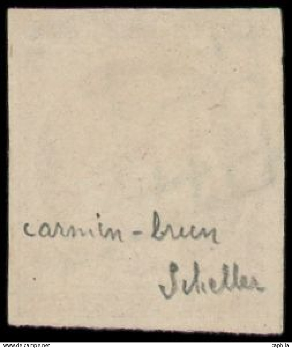 O FRANCE - Poste - 6B, Signé Scheller, Belles Marges: 1f. Carmin-brun - 1849-1850 Ceres