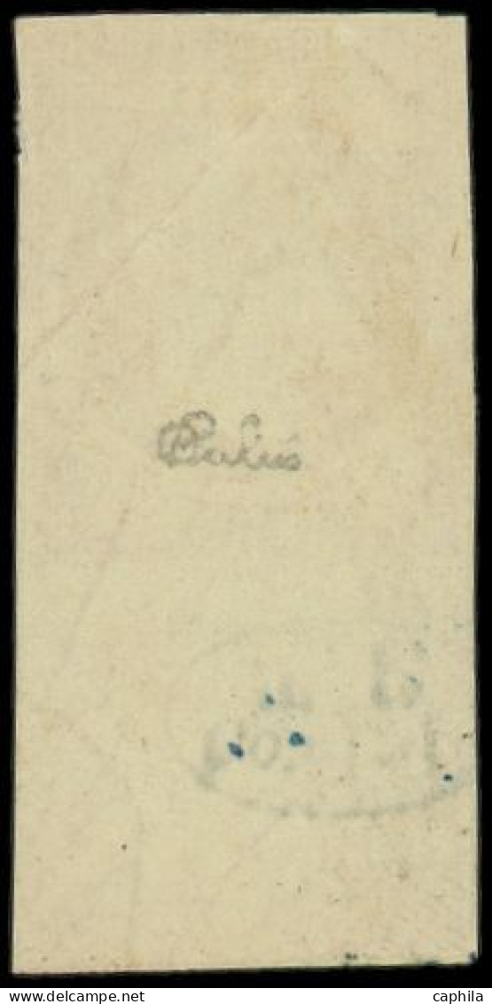 * FRANCE - Poste - 13A, Type I, Signé Calves, Bdf Avec Cachet "T.P. Contrôle" (pli): 10c. Bistre - 1853-1860 Napoleon III