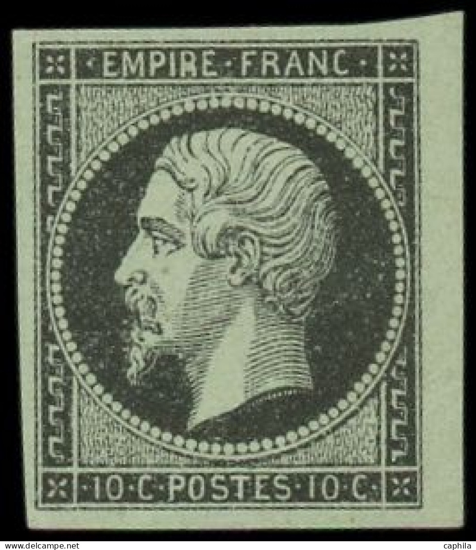 (*) FRANCE - Poste - 13A, Essai En Noir Sur Verdâtre, Type I: 10c. Empire - 1853-1860 Napoléon III.