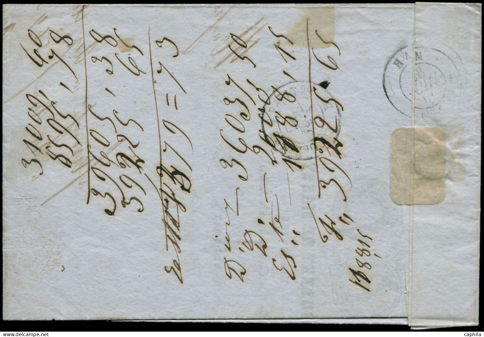 LET FRANCE - Poste - 14Ad, Sur Lettre Du 27 Juillet 1855, Signée Scheller, TB: 20c. Bleu Foncé S. Vert - 1849-1876: Klassik