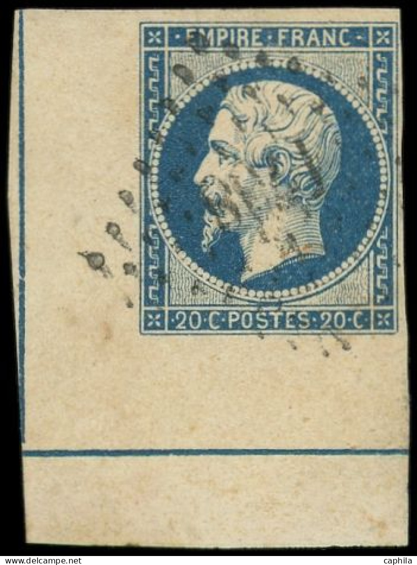 O FRANCE - Poste - 14Ai, Type I, 2 Filets D'encadrement Dont 1 Touché, Obl PC 1768, Cdf: 20c. Bleu - 1853-1860 Napoléon III.