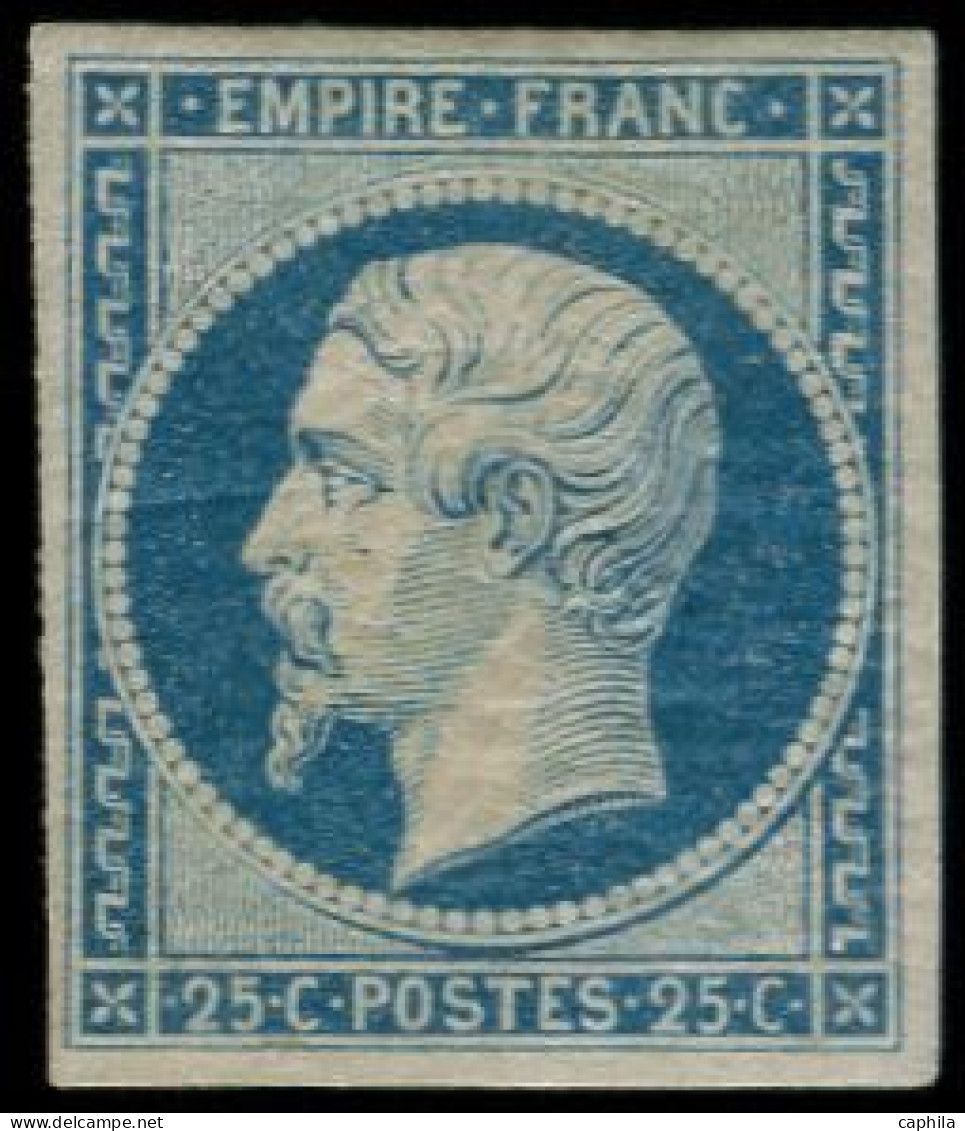 * FRANCE - Poste - 15, Bel Exemplaire, Signé + Certificat Calves: 25c. Bleu - 1853-1860 Napoleon III