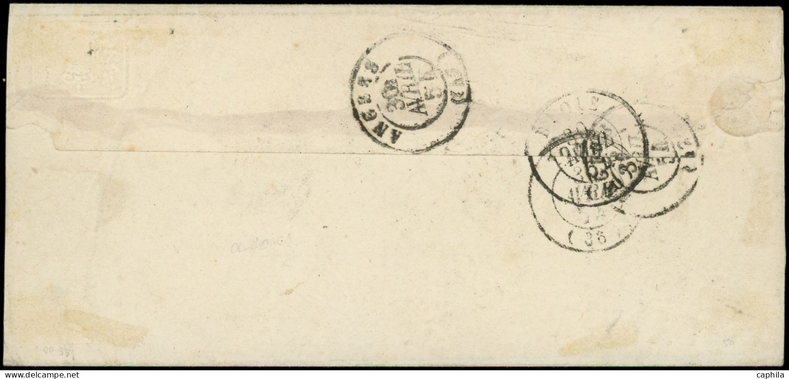 LET FRANCE - Poste - 15, Obl PC 2962 Sur Enveloppe, Cad T15 St Aignan 30/4/54, Signé Calves: 25c. Bleu - 1849-1876: Période Classique