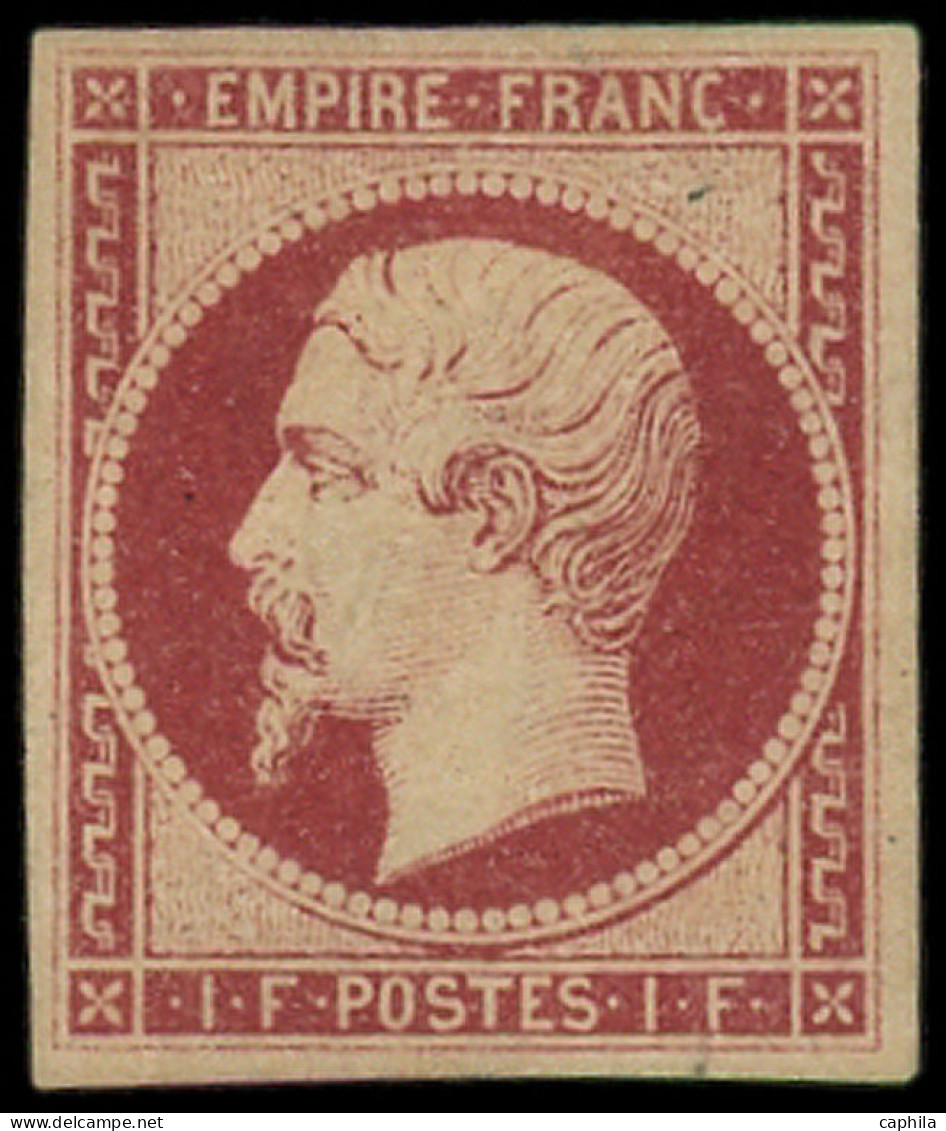 * FRANCE - Poste - 18, Réparé En Haut: 1f. Carmin - 1853-1860 Napoleon III