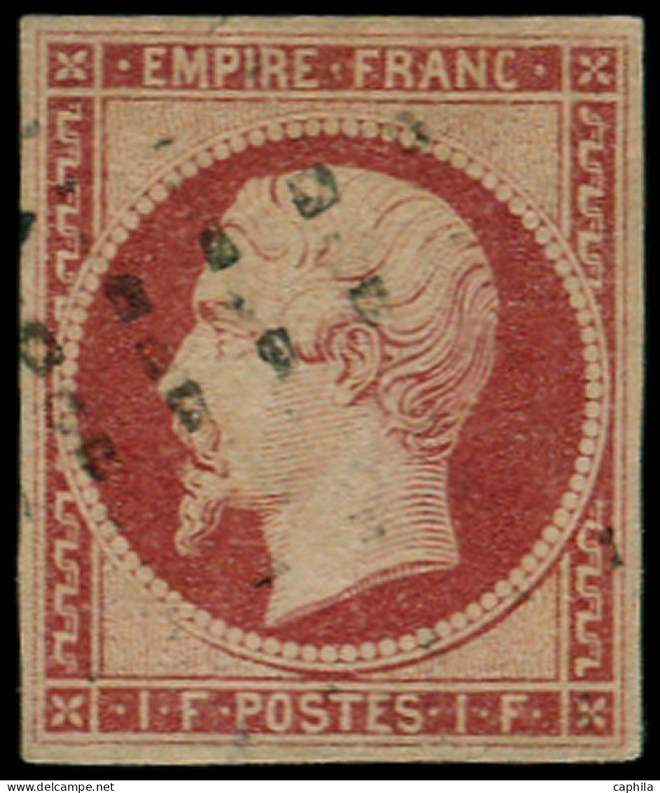 O FRANCE - Poste - 18, Marges Intactes, Signé Brun - 1853-1860 Napoléon III