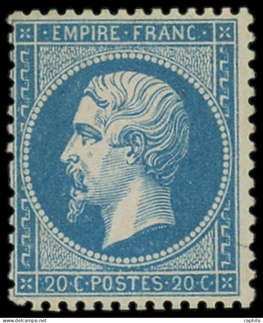 * FRANCE - Poste - 22, Signé Scheller: 20c. Bleu - 1862 Napoléon III.