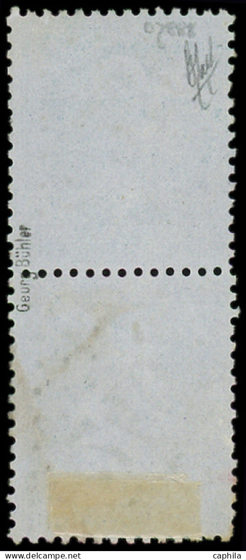O FRANCE - Poste - 22b, Tête-bêche Verticale, Obl GC 246, Certificat Bühler: 20c. Bleu - 1862 Napoléon III