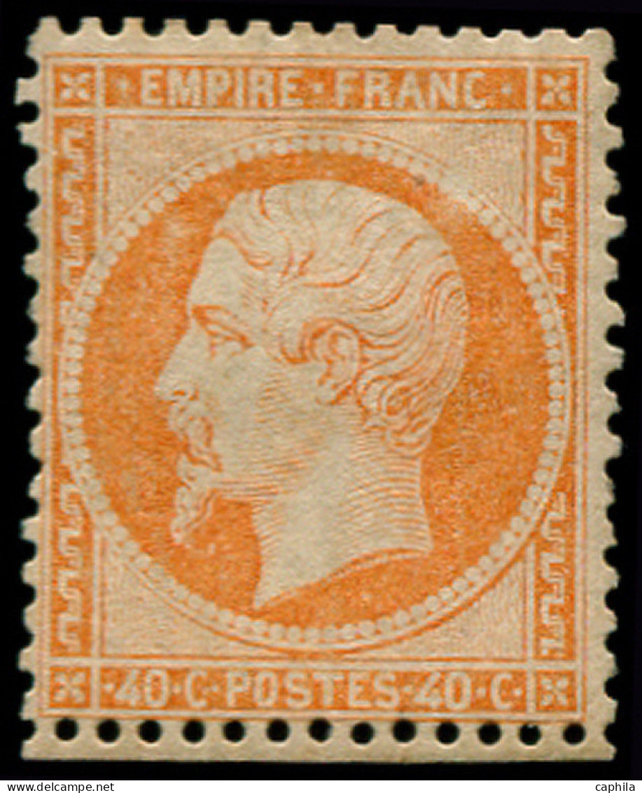 * FRANCE - Poste - 23, Signé Brun + Certificat Roumet: 40c. Orange - 1862 Napoléon III