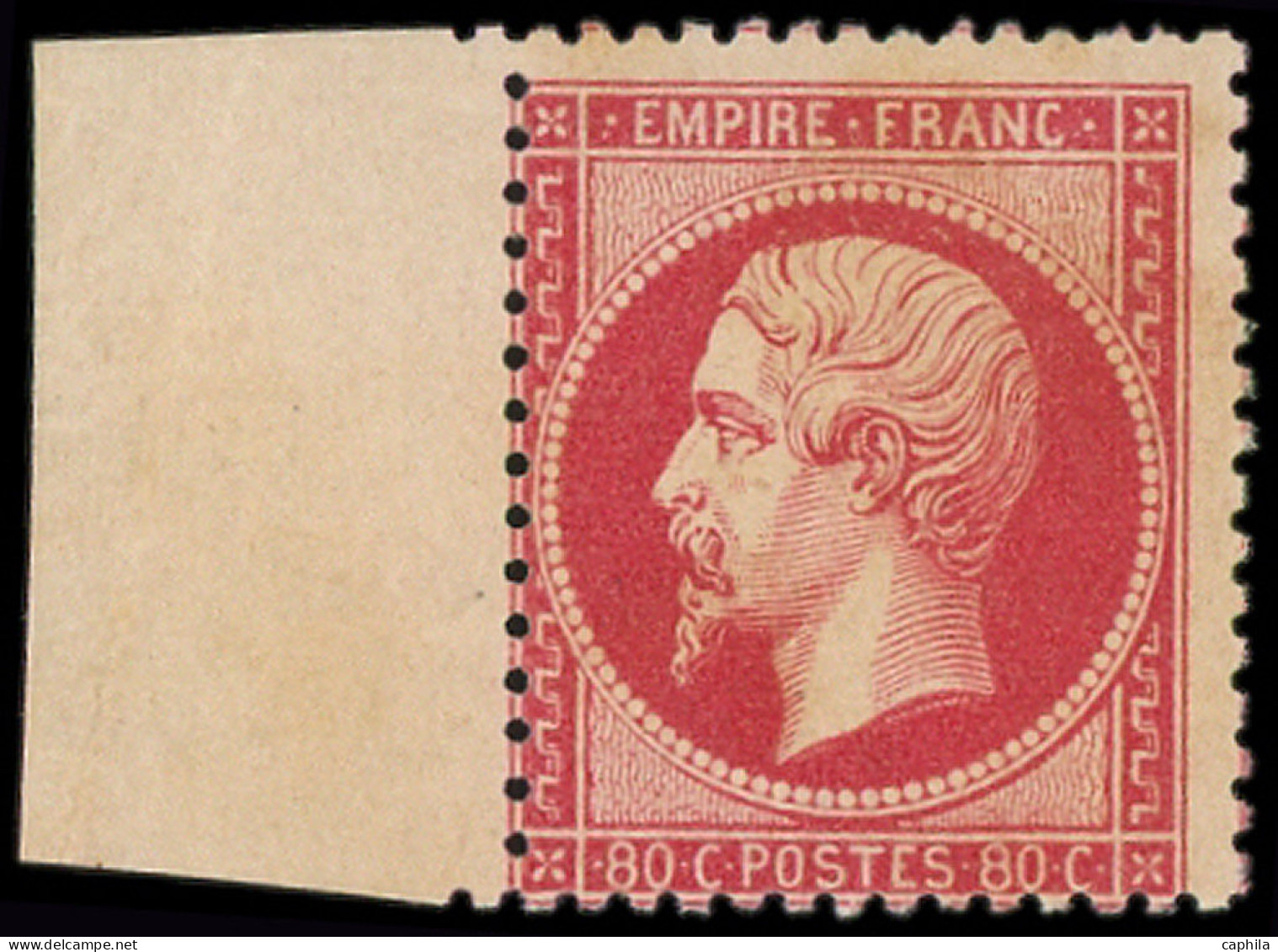 * FRANCE - Poste - 24, Signé Calves, * Infime, Bdf: 80c. Rose - 1862 Napoléon III