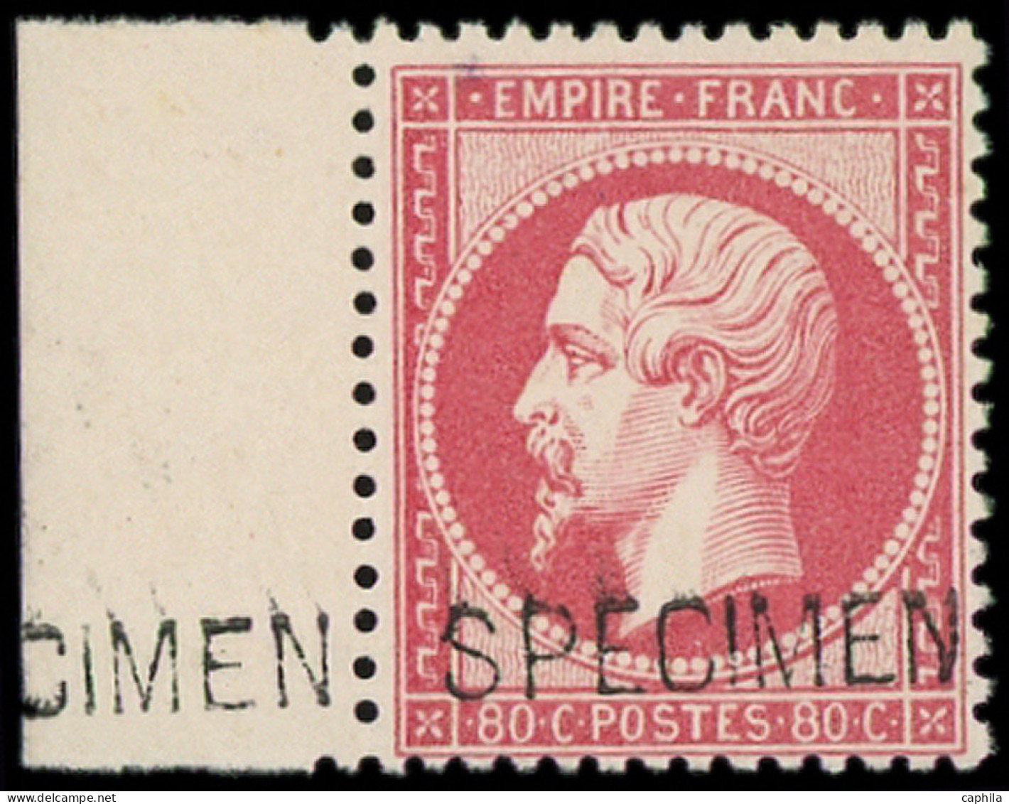 ** FRANCE - Poste - 24d, Surchargé Spécimen, Bdf Très Frais, Signé Brun: 80c. Rose - 1862 Napoleon III