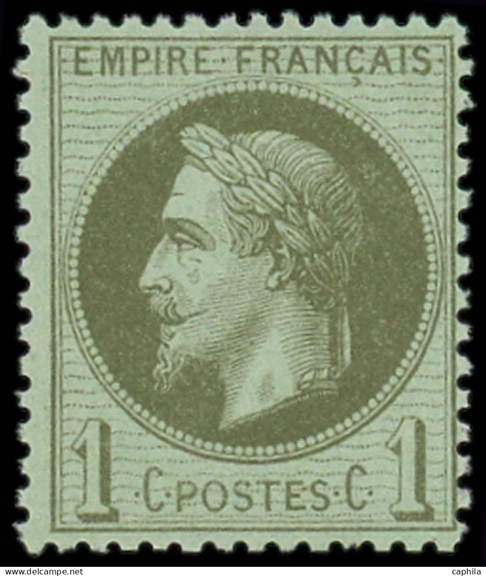 ** FRANCE - Poste - 25, Signé Calves: 1c. Vert-bronze - 1863-1870 Napoleon III With Laurels