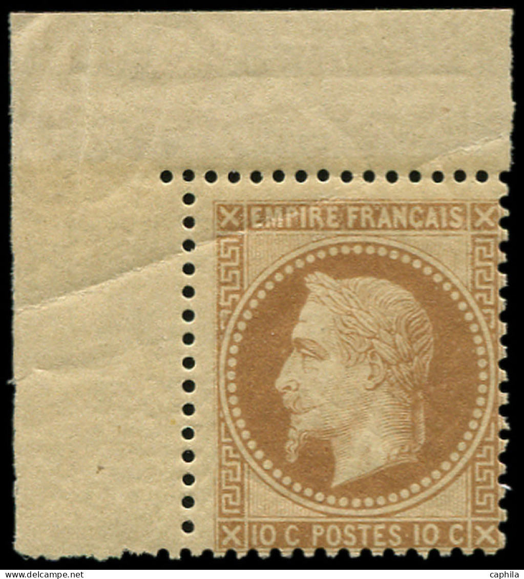 ** FRANCE - Poste - 28A, Type I, Signé Robineau, Cdf, Pli D'angle: 10c. Bistre - 1863-1870 Napoleon III With Laurels