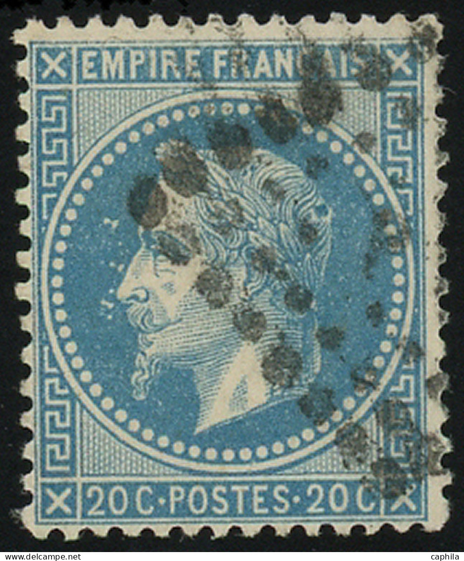 O FRANCE - Poste - 29Bc, Aux Abeilles + Anneau De Lune Derrière La Tête: 20c. Bleu - 1863-1870 Napoléon III Lauré