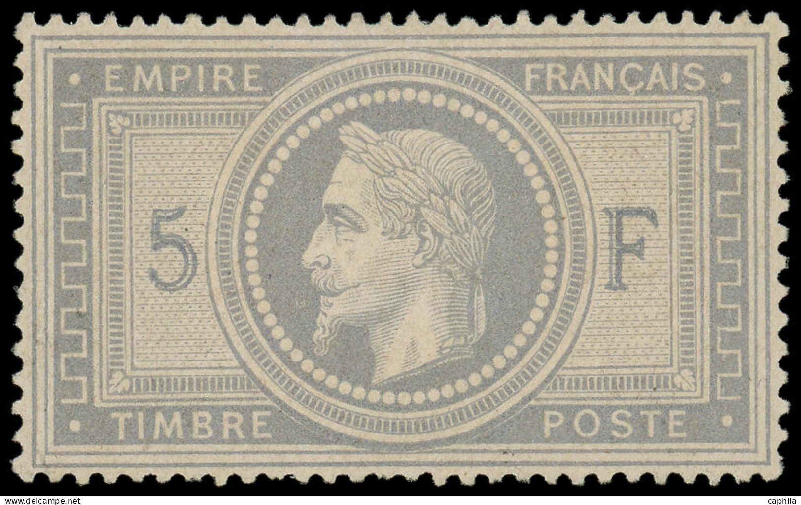 * FRANCE - Poste - 33, Bel Exemplaire, Signé Brun Et Roumet: 5f. Violet-gris - 1863-1870 Napoléon III Lauré