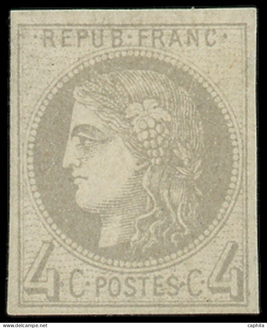 * FRANCE - Poste - 41A, Report 1, Belles Marges, Signé Brun Et Roumet: 4c. Gris - 1870 Emission De Bordeaux