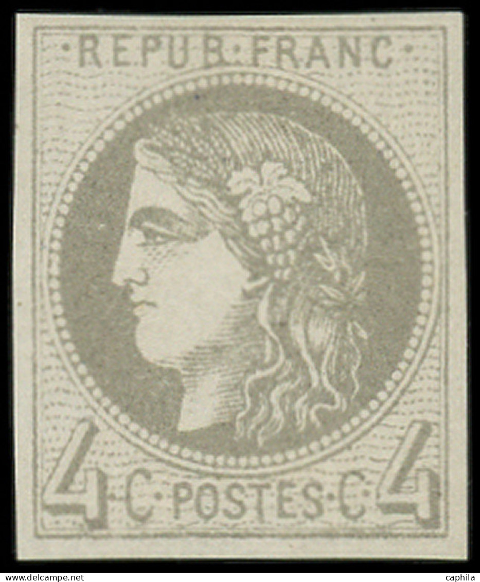 ** FRANCE - Poste - 41B, Report 2, Signé Scheller: 4c. Gris - 1870 Bordeaux Printing