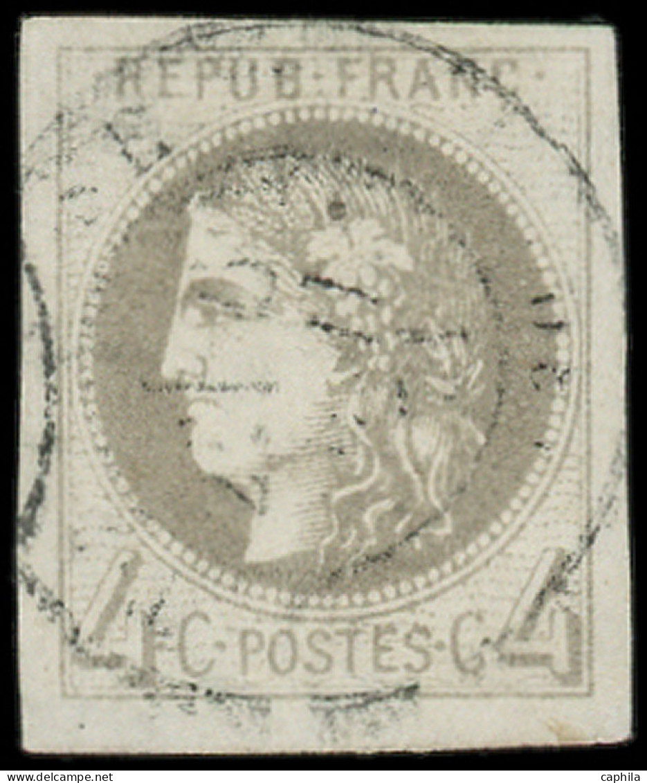 O FRANCE - Poste - 41Bd, Belles Marges, Signé Brun Et Calves: 4c. Gris-foncé - 1870 Bordeaux Printing