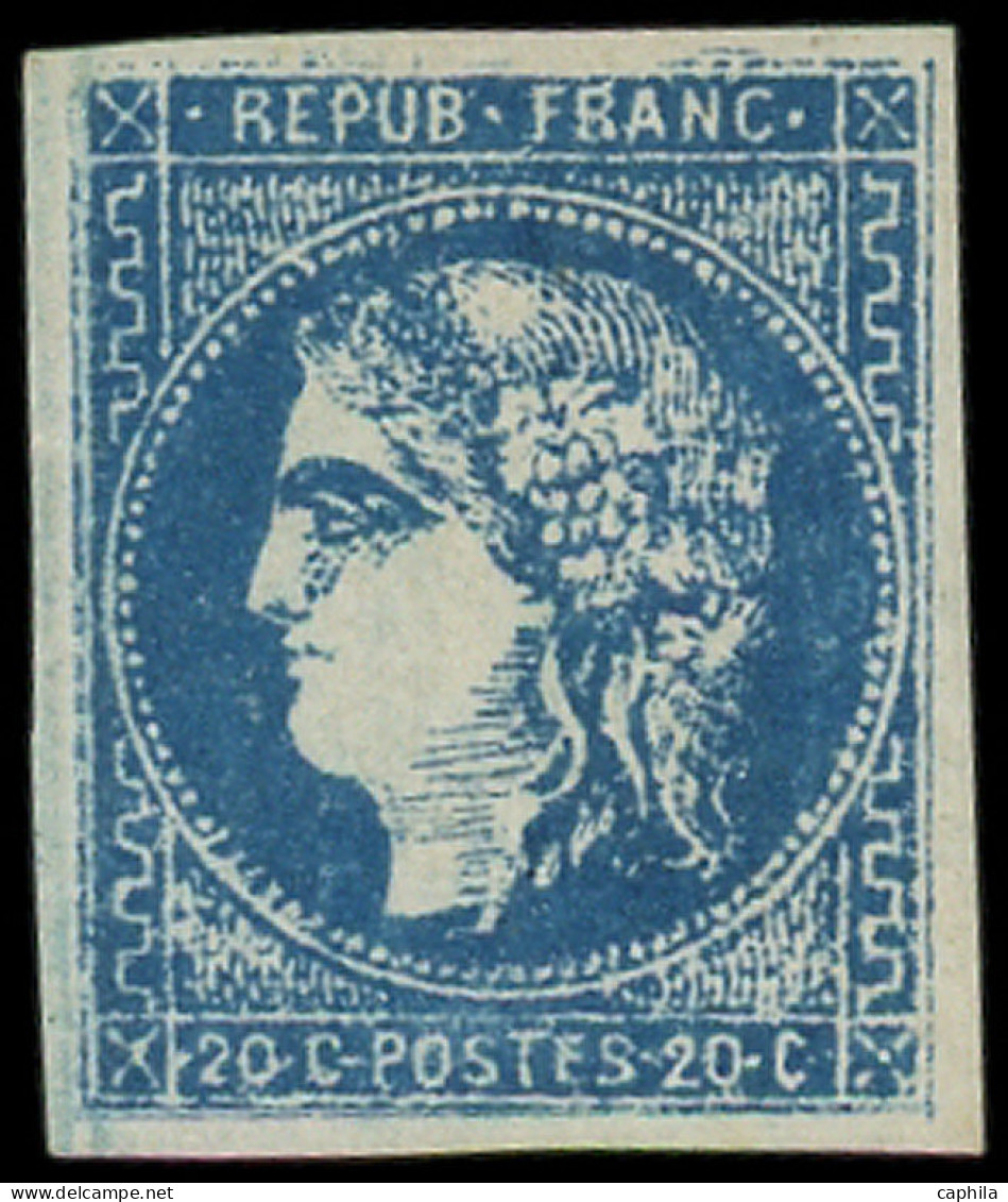 * FRANCE - Poste - 46B, Faux De Marseille, 20c. Bleu - 1870 Emission De Bordeaux