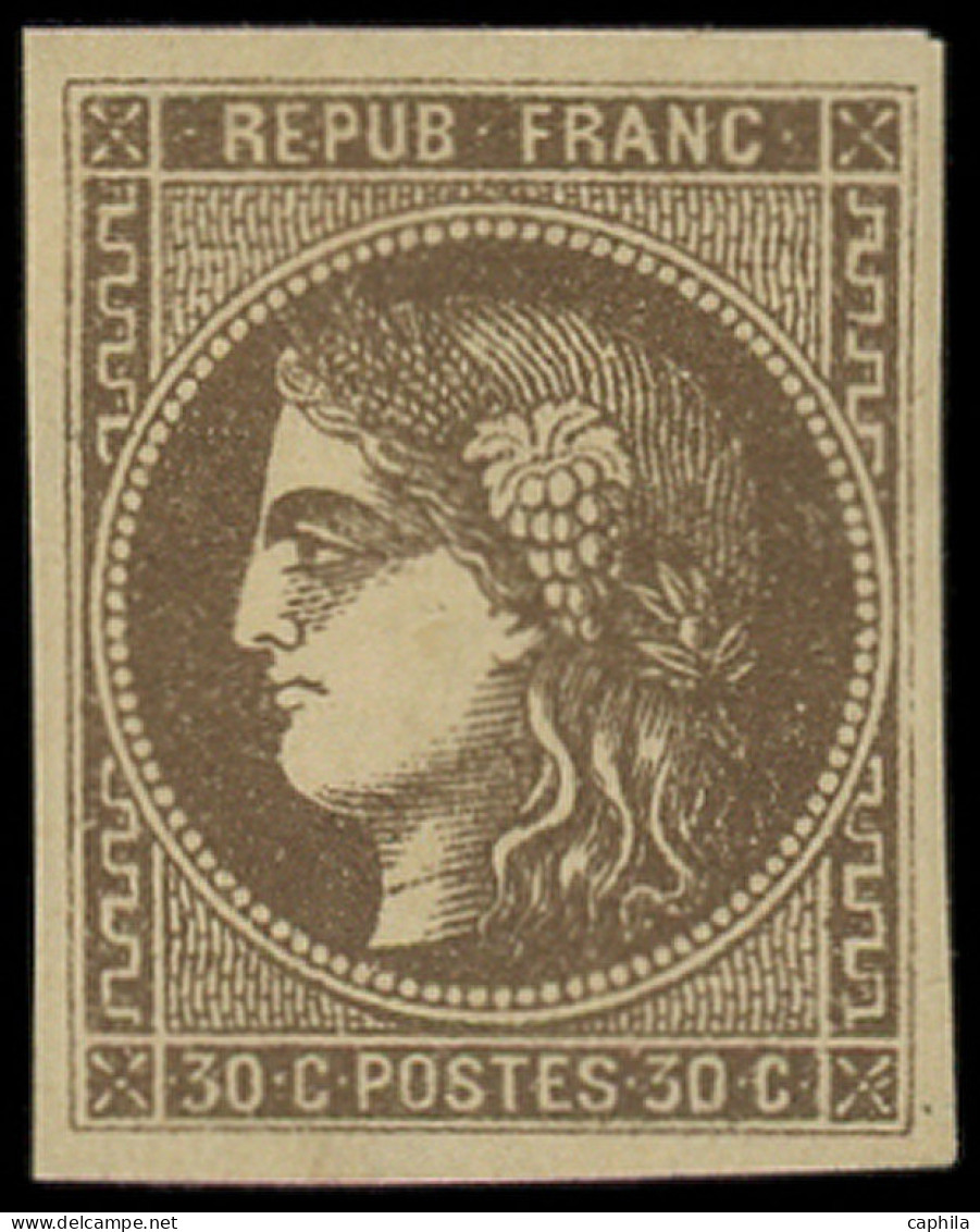 * FRANCE - Poste - 47, Belles Marges: 30c. Brun - 1870 Bordeaux Printing