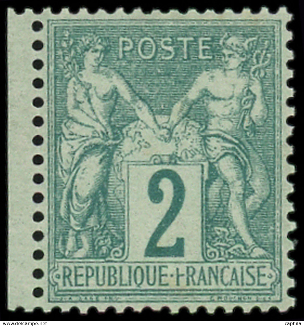 ** FRANCE - Poste - 62, Type I, Signé Calves (infime Rousseur), Bdf: 2c. Vert - 1876-1878 Sage (Type I)