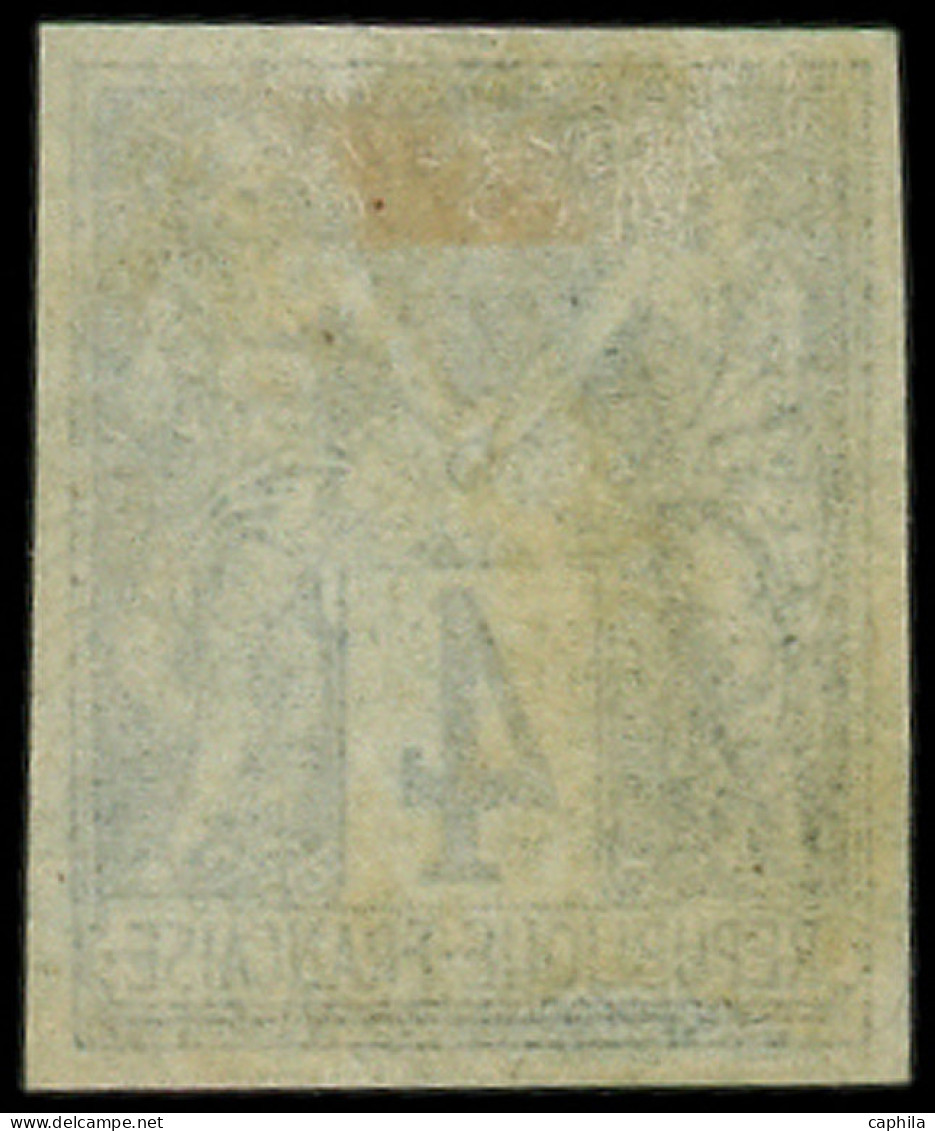 * FRANCE - Poste - 63b, Type II, Non Dentelé, Granet: 4c. Vert Foncé Sur Vert - 1876-1878 Sage (Type I)