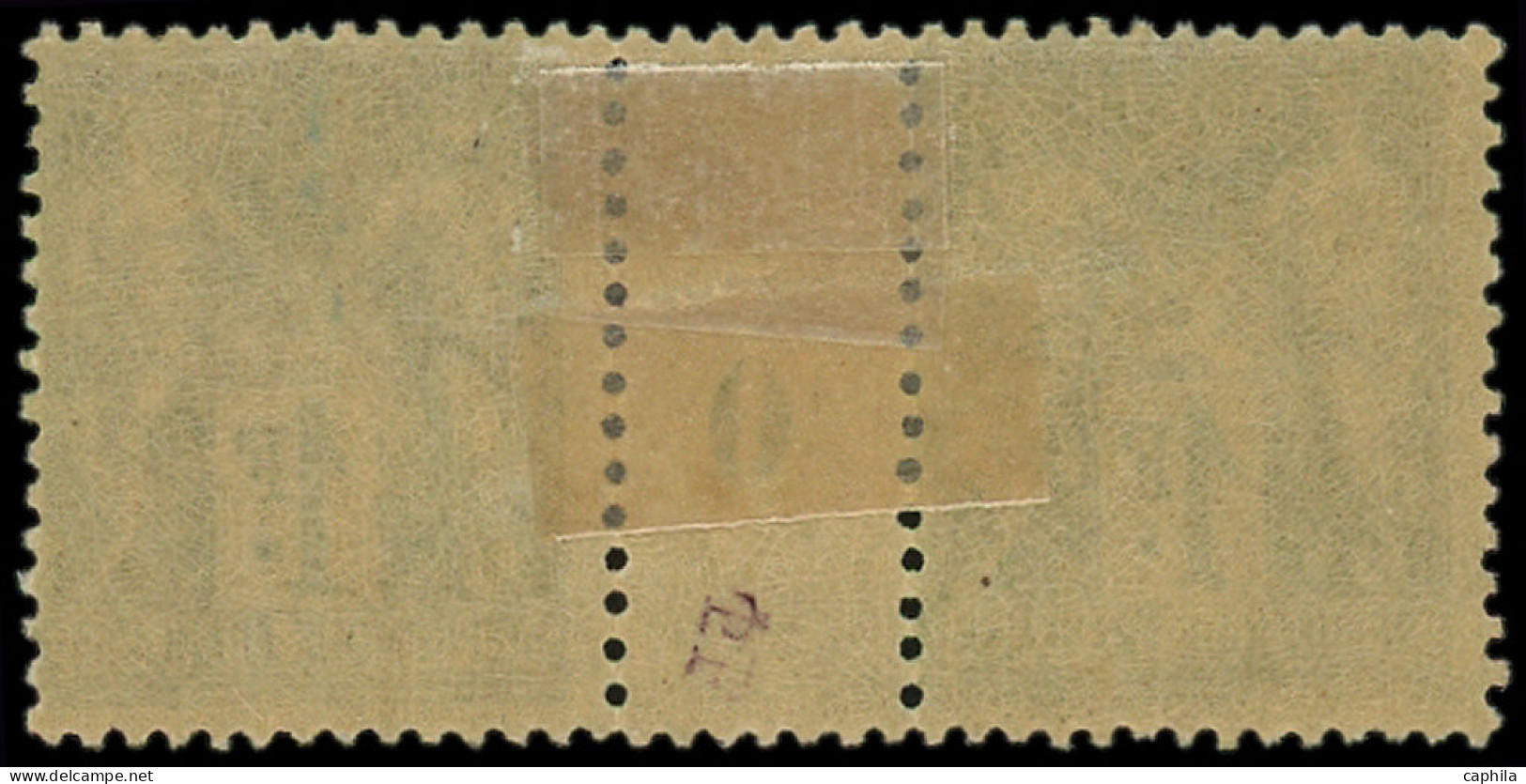 * FRANCE - Poste - 82, Paire Millésime "0" (* Forte): 1f. Olive Clair - 1876-1898 Sage (Type II)