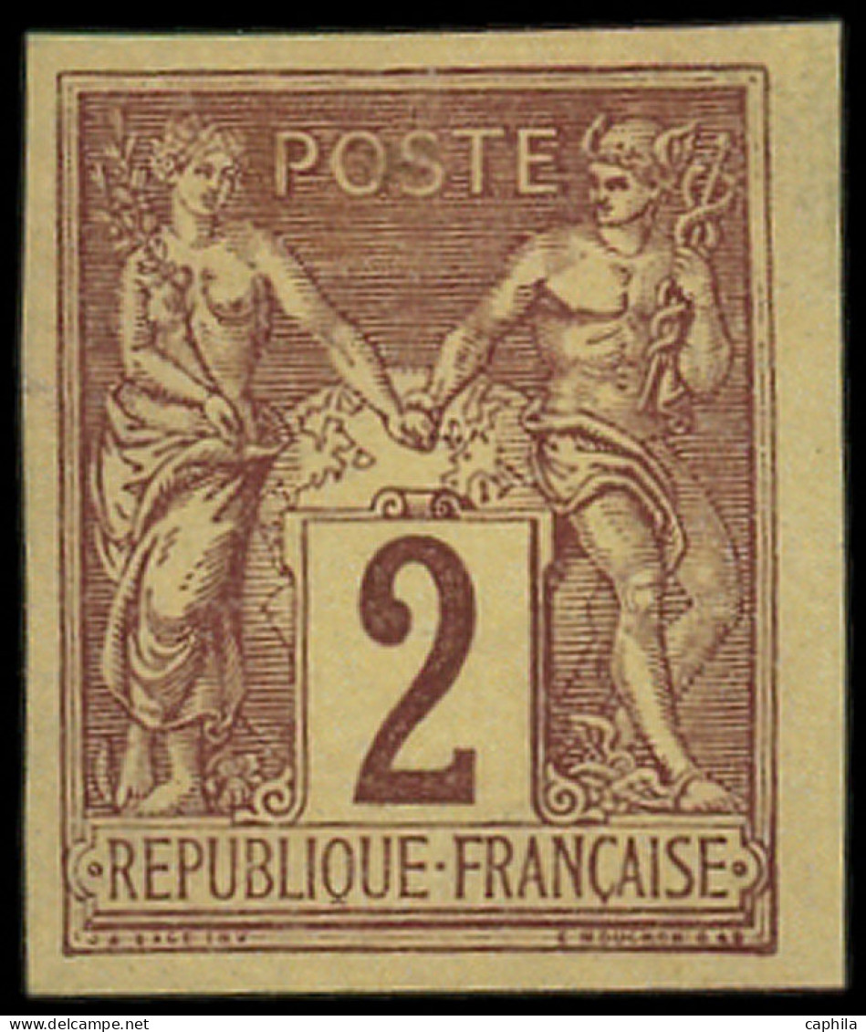 * FRANCE - Poste - 85c, Non Dentelé, Granet: 2c. Brun-rouge - 1876-1898 Sage (Type II)