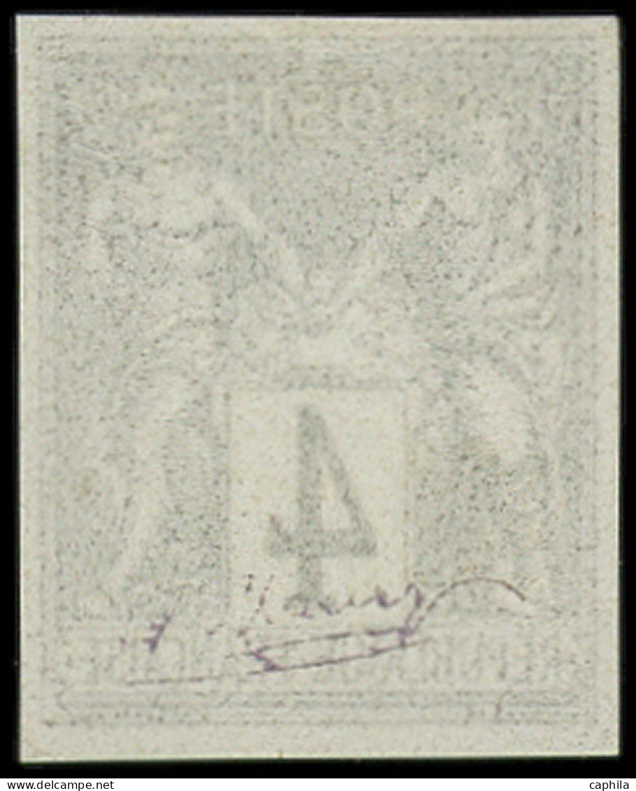 (*) FRANCE - Poste - 88e, Non Dentelé, Granet, Signé: 4c. Lilas-brun Sur Azuré - 1876-1898 Sage (Type II)