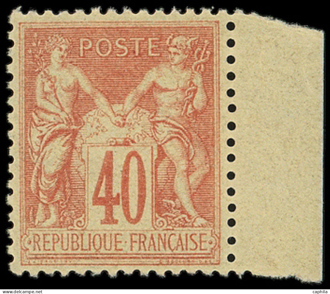 ** FRANCE - Poste - 94, Type II, Signé Scheller, Très Bon Centrage, Bdf: 40c. Orange - 1876-1898 Sage (Type II)