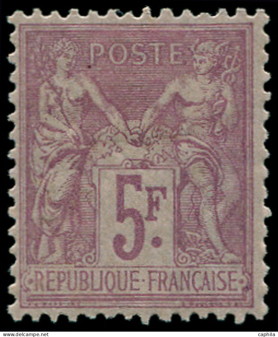 * FRANCE - Poste - 95a, Très Frais: 5f. Lilas S. Lilas Pâle - 1876-1898 Sage (Type II)