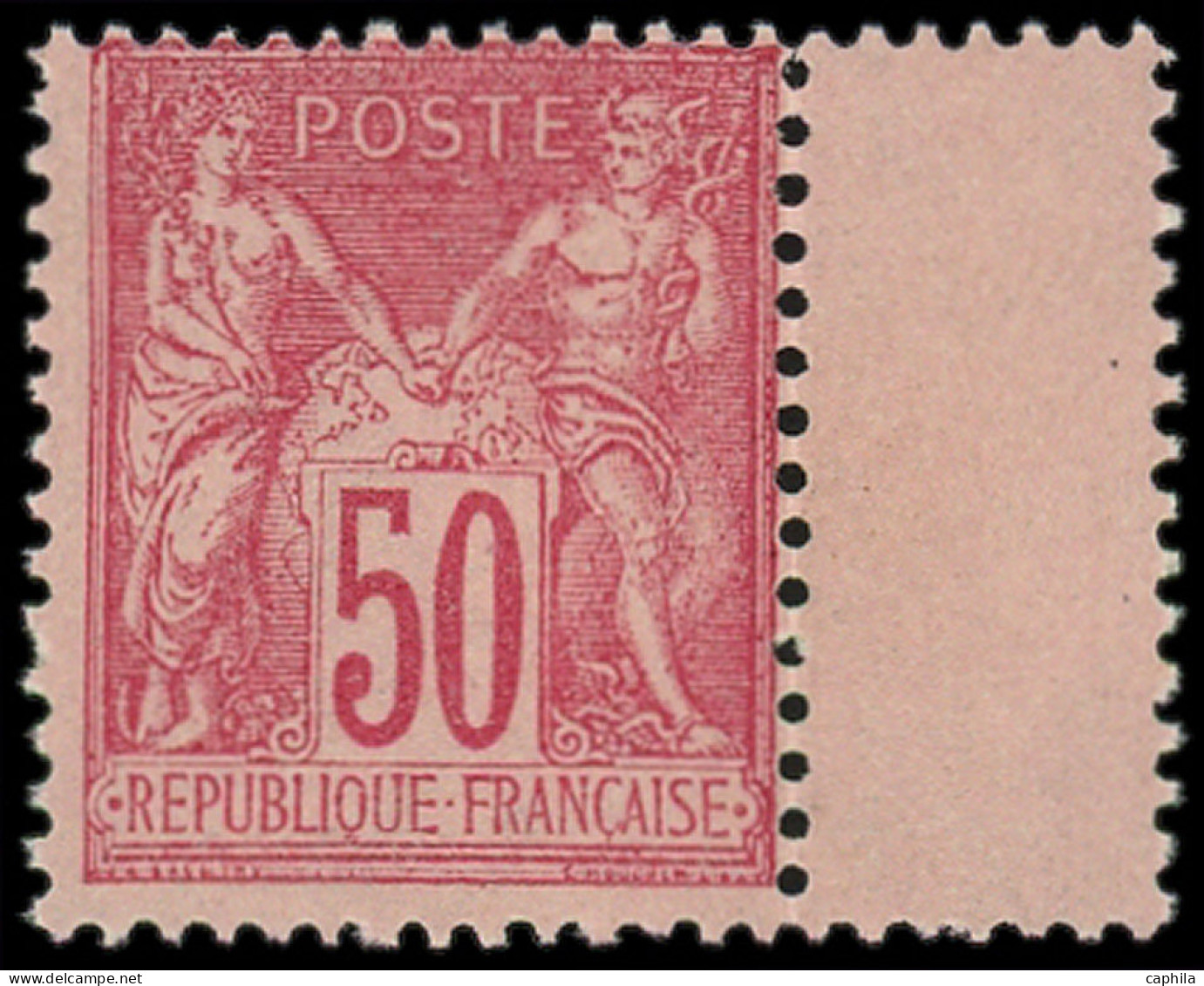 ** FRANCE - Poste - 98, Signé Scheller: 50c. Rose - 1876-1898 Sage (Type II)
